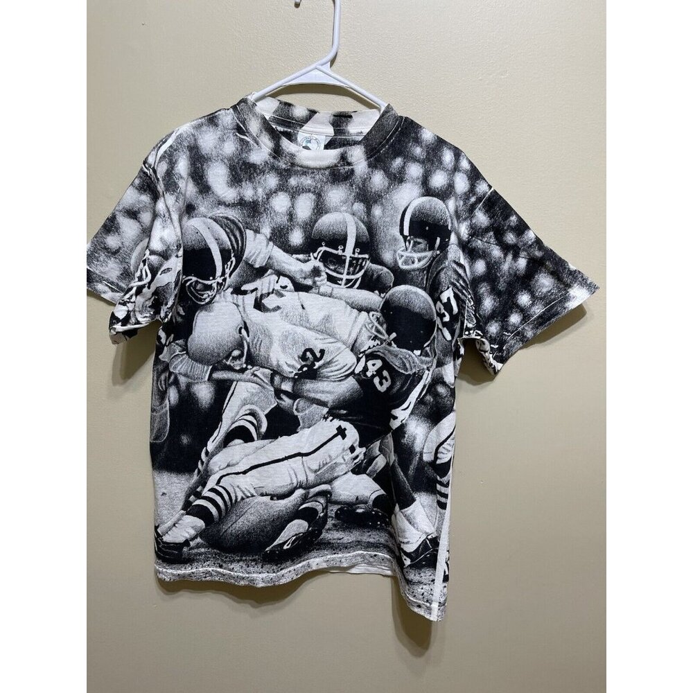 Vintage American Football | Single Stitch All Over Print T-Shirt | Men’s Large